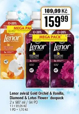 TEMPO Lenor aviváž Gold Orchid & Vanilla, Diamond & Lotus Flower duopack nabídka