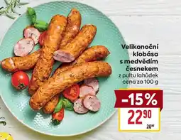 Billa Velikonoční klobása s medvědím česnekem nabídka