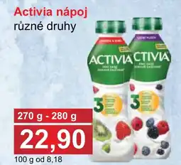 PLUS JIP Activia nápoj nabídka