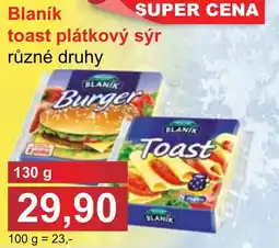 PLUS JIP Blaník toast plátkový sýr nabídka