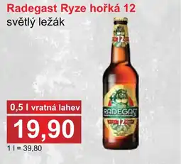 PLUS JIP Radegast Ryze hořká 12 světlý ležák nabídka