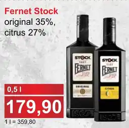 PLUS JIP Fernet Stock original 35%, citrus 27% nabídka