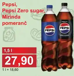 PLUS JIP Pepsi, Pepsi Zero sugar, Mirinda pomeranč nabídka
