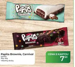 Tamda Foods Papita Brownie, Carnival tyčinka nabídka