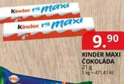 Potraviny CZ Kinder maxi čokoláda nabídka