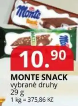 Potraviny CZ Monte snack nabídka