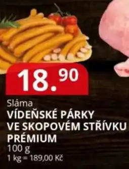 Potraviny CZ Sláma vídeňské párky ve skopovém střívku prémium nabídka