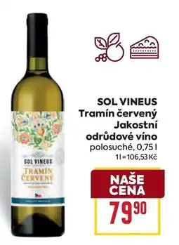 Billa SOL VINEUS Tramín červený Jakostní odrůdové víno nabídka