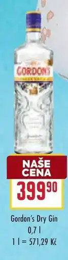 Billa Gordon's Dry Gin nabídka