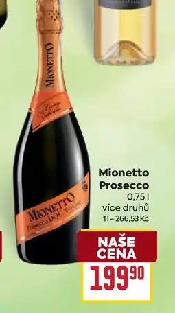 Billa Mionetto Prosecco nabídka