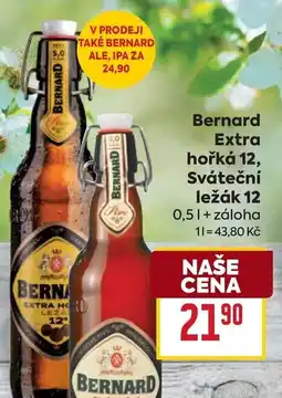 Billa Bernard Extra hořká 12, Sváteční ležák 12 nabídka