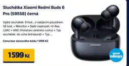 Datart Sluchátka Xiaomi Redmi Buds 6 Pro (59558) černá nabídka