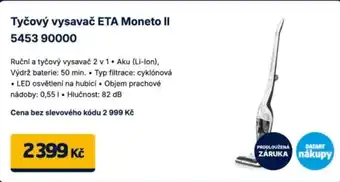 Tyčový vysavač ETA Moneto II 5453 90000