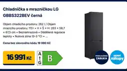 Datart Chladnička s mrazničkou LG GBBS322BEV černá nabídka