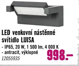 Hornbach LED venkovní nástěnné svítidlo LUISA nabídka