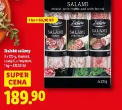 Lidl Italské salámy nabídka