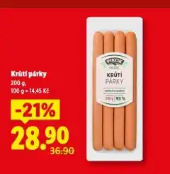 Lidl Krůtí párky nabídka