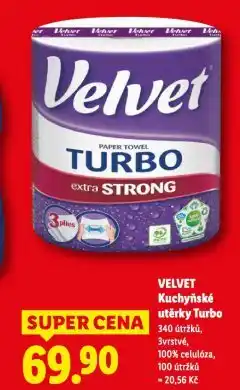 Lidl Velevet kuchyňské utěrky turbo nabídka