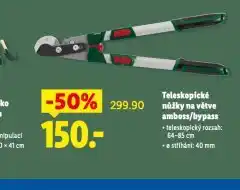 Lidl Teleskopické nůžky na větve amboss / bypass nabídka