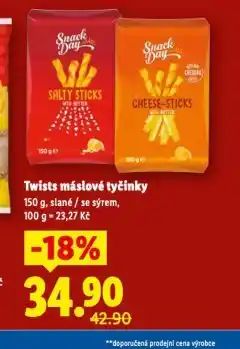 Lidl Twists máslové tyčinky nabídka