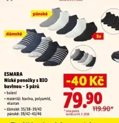 Lidl Nízké ponožky s bio bavlnou nabídka