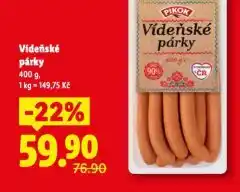 Lidl Vídeňské párky nabídka