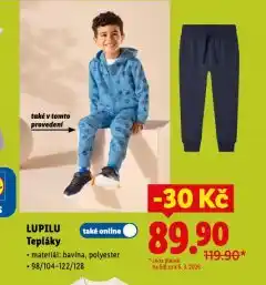 Lidl Tepláky nabídka