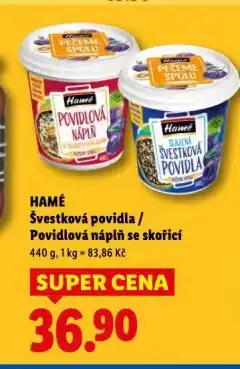 Lidl Hamé švestková povidla nabídka