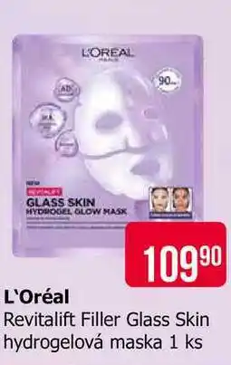 Teta L'Oréal Revitalift Filler Glass Skin hydrogelová maska 1 ks nabídka