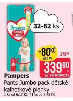 Teta Pampers Pants Jumbo pack dětské kalhotkové plenky 32-62ks nabídka