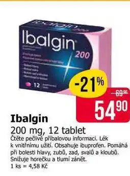 Teta Ibalgin 200 mg, 12 tablet nabídka