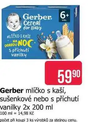 Teta Gerber mlíčko s kaší, sušenkové nebo s příchutí vanilky nabídka