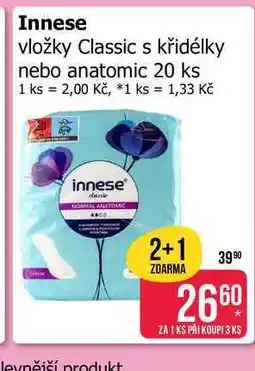 Teta Innese vložky Classic s křidélky nebo anatomic 20 ks nabídka