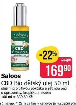 Teta Saloos CBD Bio dětský olej nabídka