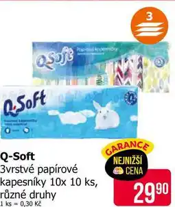 Teta Q-Soft 3vrstvé papírové kapesníky 10x 10 ks nabídka