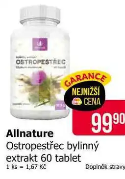 Teta Allnature Ostropestřec bylinný extrakt 60 tablet nabídka