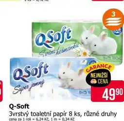 Teta Q-Soft 3vrstvý toaletní papír 8 ks, různé druhy nabídka