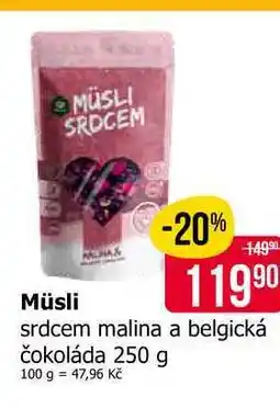 Teta MÜSLI srdcem malina a belgická čokoláda nabídka