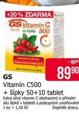 Teta GS Vitamín C500 + šípky 50+10 tablet nabídka