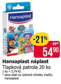 Teta Hansaplast náplast Tlapková patrola 20 ks nabídka