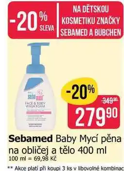 Teta Sebamed Baby Mycí pěna na obličej a tělo nabídka