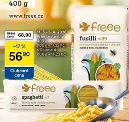 Tesco Free těstoviny nabídka