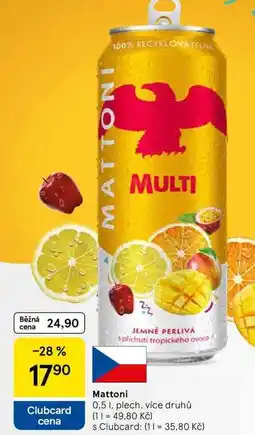 Tesco Mattoni, 0.5 l, plech nabídka