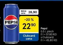 Tesco Pepsi Cola plech nabídka