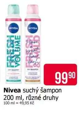 Teta Nivea suchý šampon nabídka