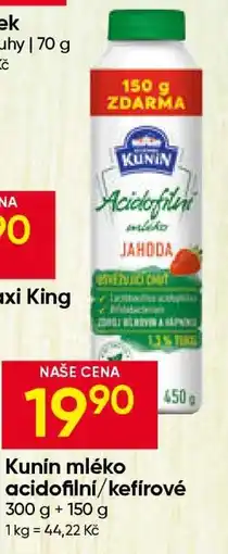 Hruška Kunín mléko acidofilní/kefírové nabídka
