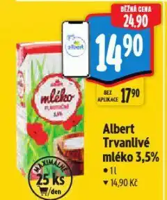 Albert Trvanlivé mléko nabídka