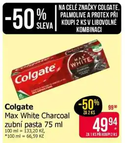 Teta Colgate Max White Charcoal zubní pasta 75 ml nabídka