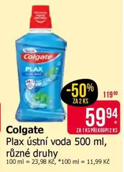 Teta Colgate Plax ústní voda 500 ml, různé druhy nabídka