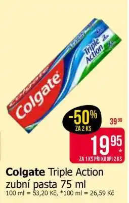 Teta Colgate Triple Action zubní pasta 75 ml nabídka